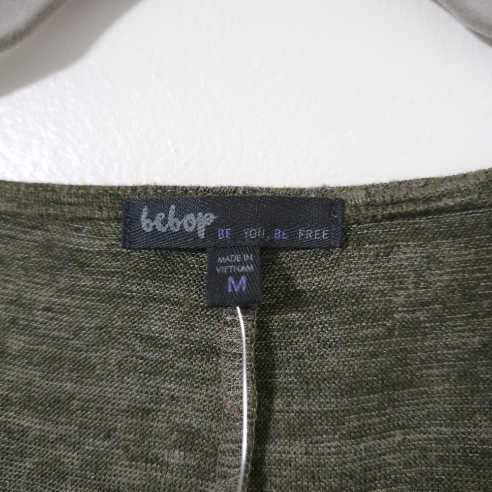 ✨️4/$20. Juniors NWOT Olive Space Dye Knit Sweetheart Neck A-Line Mini Dress - Picture 6 of 13